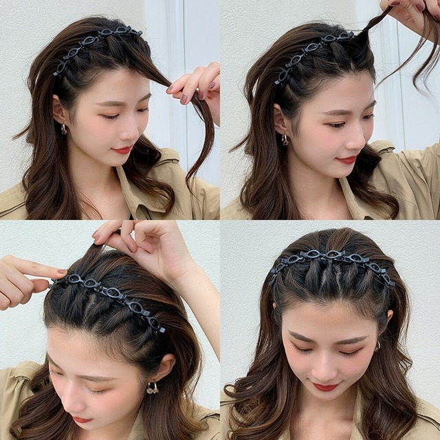 カチューシャ クリップ付 編み込み風 ツイスター ヘアアクセサリー レディース メンズ ヘアアクセ 髪留め まとめ髪 かわいい ユニセックス ちゅらネット にふぇーでーびる