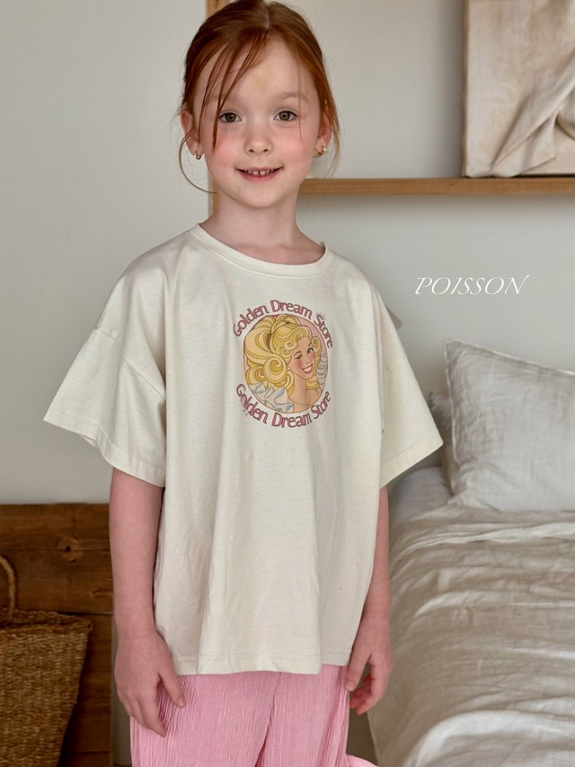 [即納S/L]《POISSON》25 summer barbie shirt cream 34
