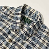 美品 TARAS BOULBA タラスブルバ 両胸ポケット チェック柄 長袖シャツ L /洗えるウール生地/アシックス/日本製/アウトドア