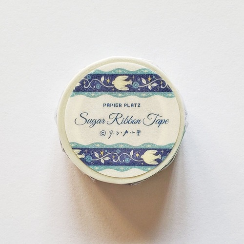 アラカル堂　マスキングテープ　シュガーリボンテープ　Star Bird　ネイビー