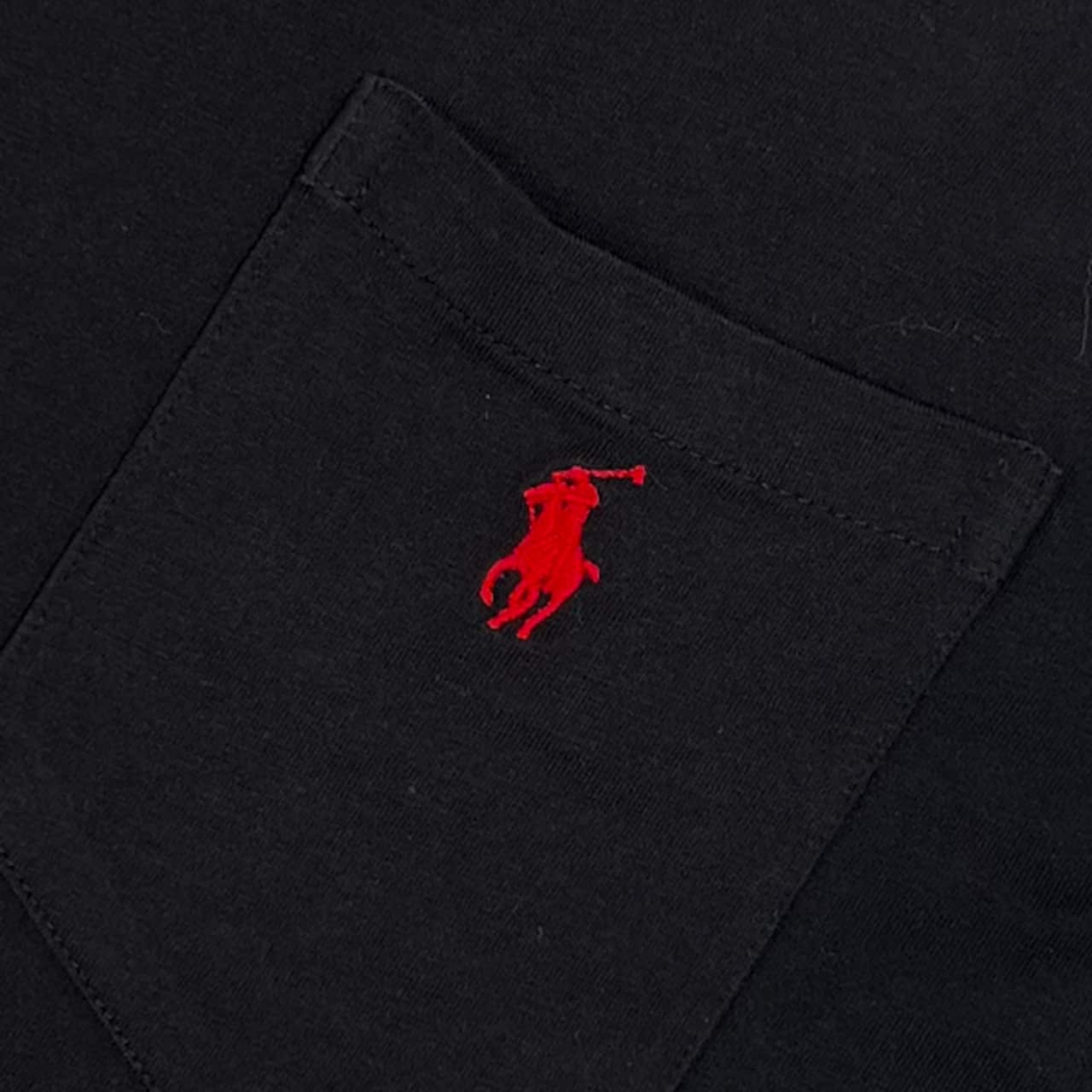90s Polo by Ralph Lauren ポロラルフローレン ポニー刺繍 ポケット 半袖 Tシャツ サイズ M /ブラック系 メンズ ヴィンテージ