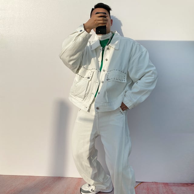 予約販売】メンズ セットアップ メンズ カジュアル 男前 ホワイト