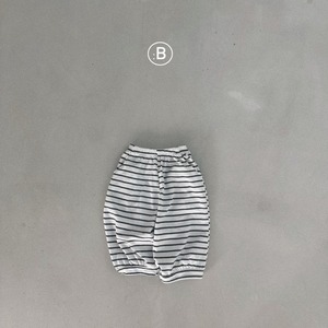 【Bella bambina】ボーダー7分丈パンツ チャコール 80~100cm 240727