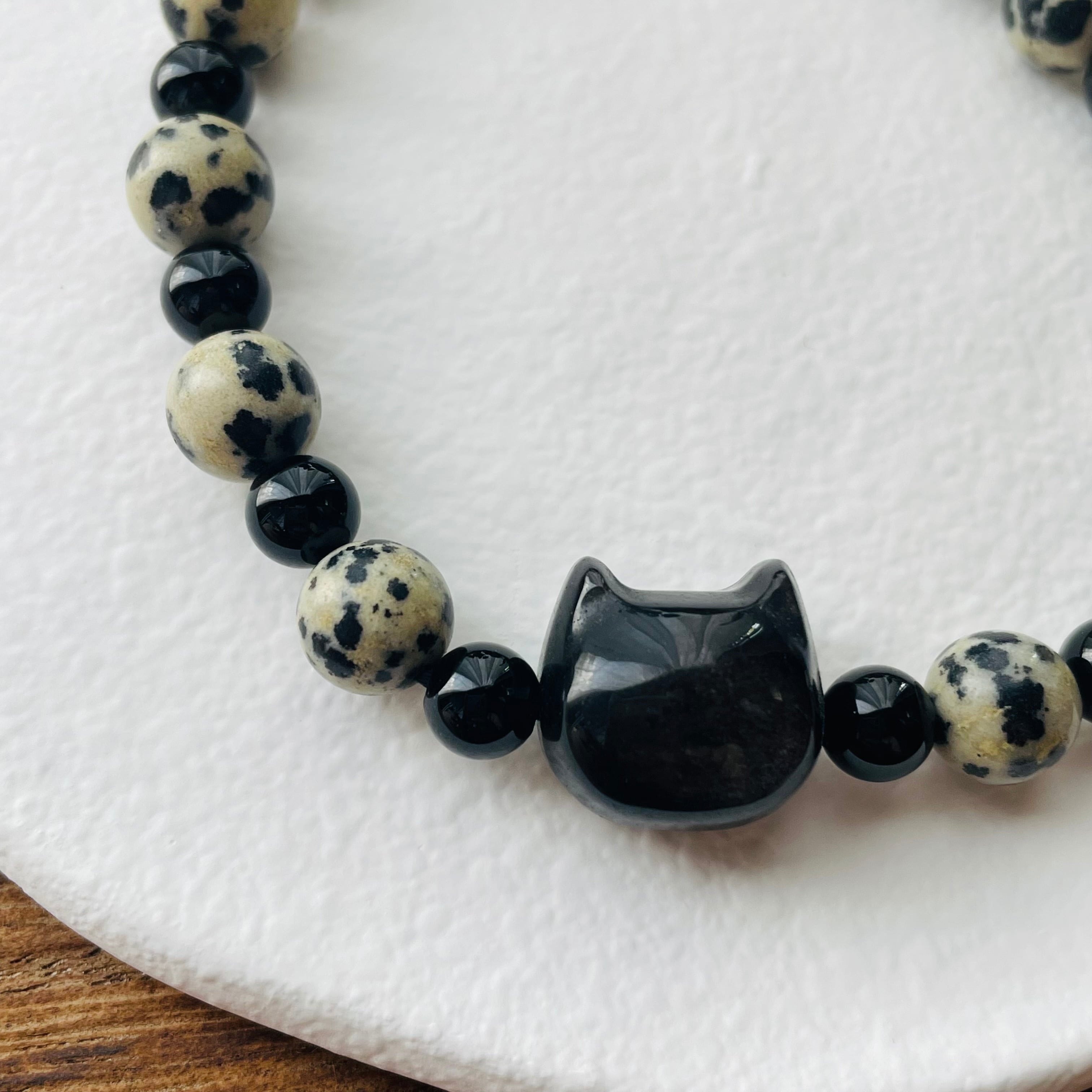 ☆20-①猫×パワーストーン｜ブレスレット｜集中力アップ・判断力