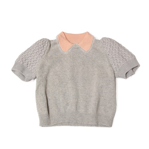 miumiu HalfSleeveCableKnitCollarTop