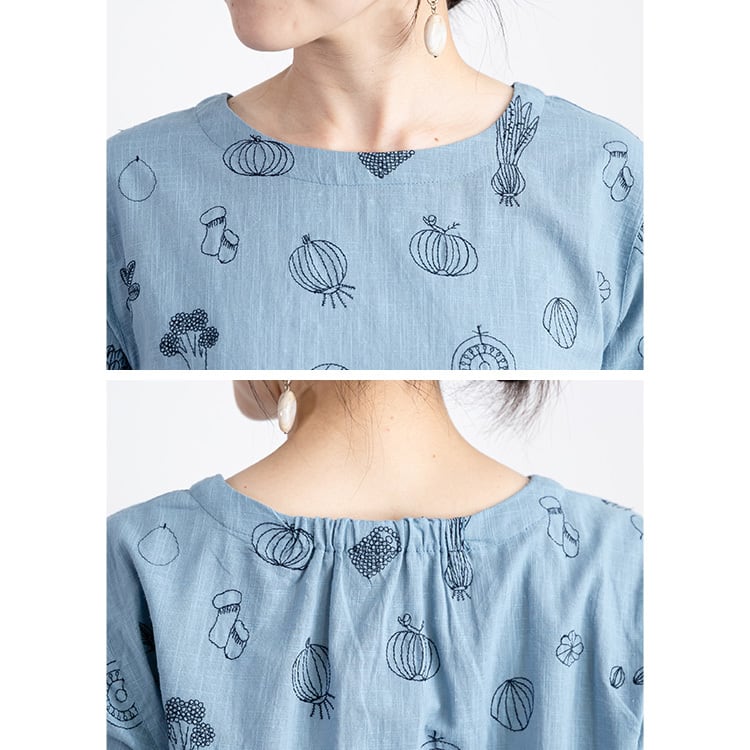野菜刺繍7分袖チュニック | jinko