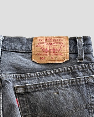 -Levis- Vintage 90s W33L32 501 Black Denim Pants made in USA