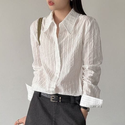 stripe textured shirt 14734