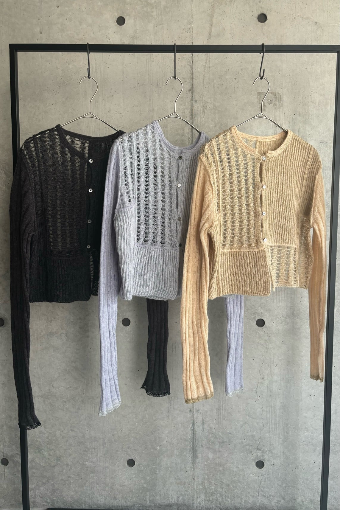 Glitter×mohair cardigan D.GRAY×BLACK | tyn.TGOR