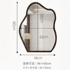 【木製 インテリア 鏡】姿見 ミラー 大きめ 高さ60cm 壁掛け 寝室 リビング 玄関 北欧テイスト おしゃれ シンプル ナチュラル モダン