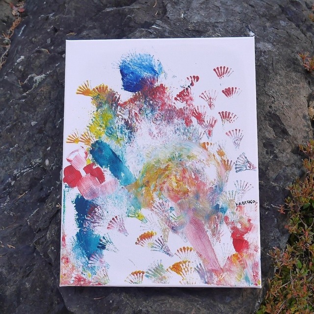 107_ モダンアート 抽象画 キャンバス(410mm✖️318mm) | そんざいがげ  