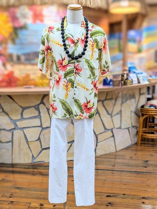 XSサイズ【Two Palms 】アロハシャツ［ソニック/ベージュ/レーヨン]