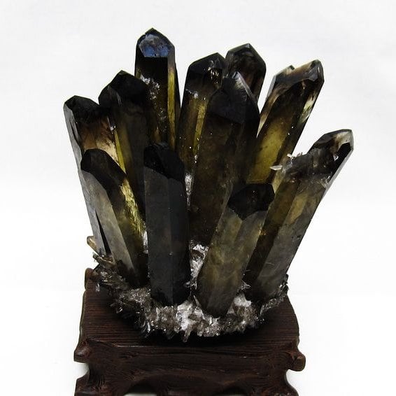 モリオン クラスター 黒水晶 原石 台座付属 一点物 182-8405