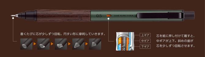 次回入荷未定》KURUTOGA Wood クルトガウッド 0.5mm | 船越文具店