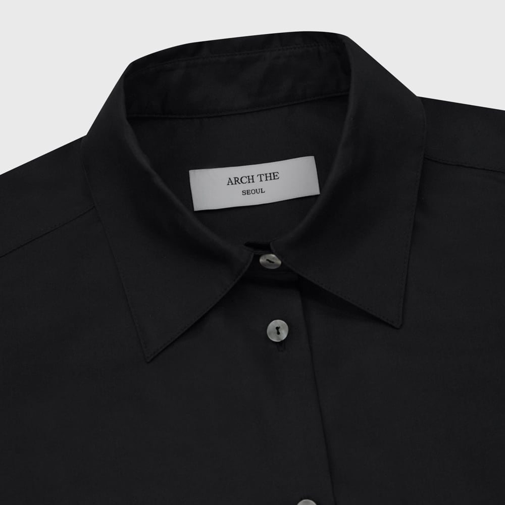 ARCH THE　WOOL SILK SHIRT 　BLACK ARCH THEWOOL SILK SHIRT BLACK