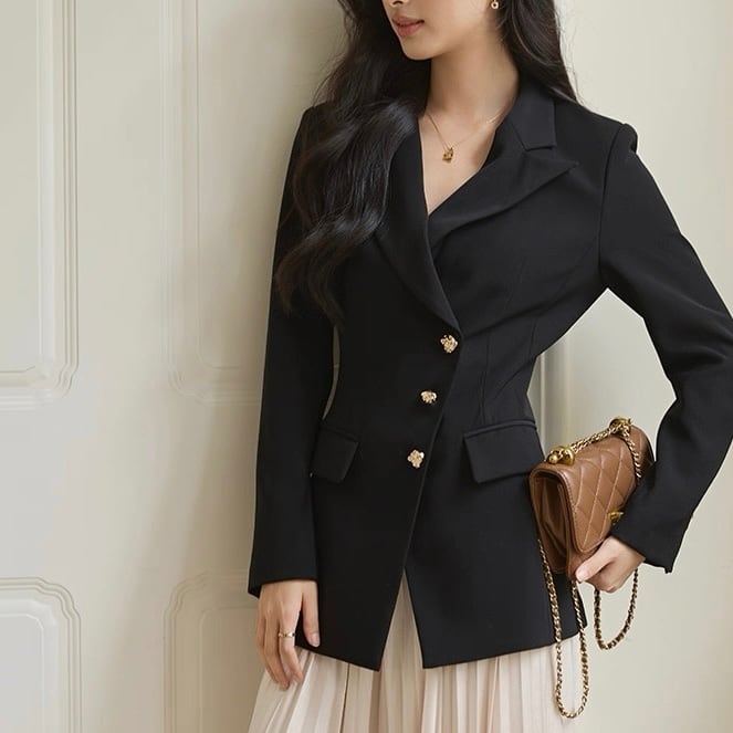 ブラック テーラードジャケット YH9393