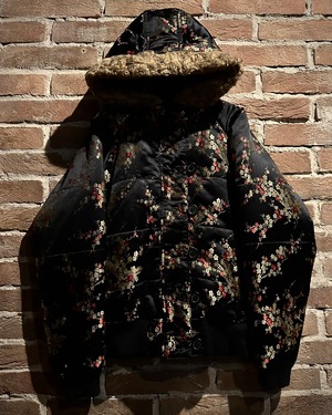 【Caka act3】Flower Pattern Flight Type Hooded Jacket