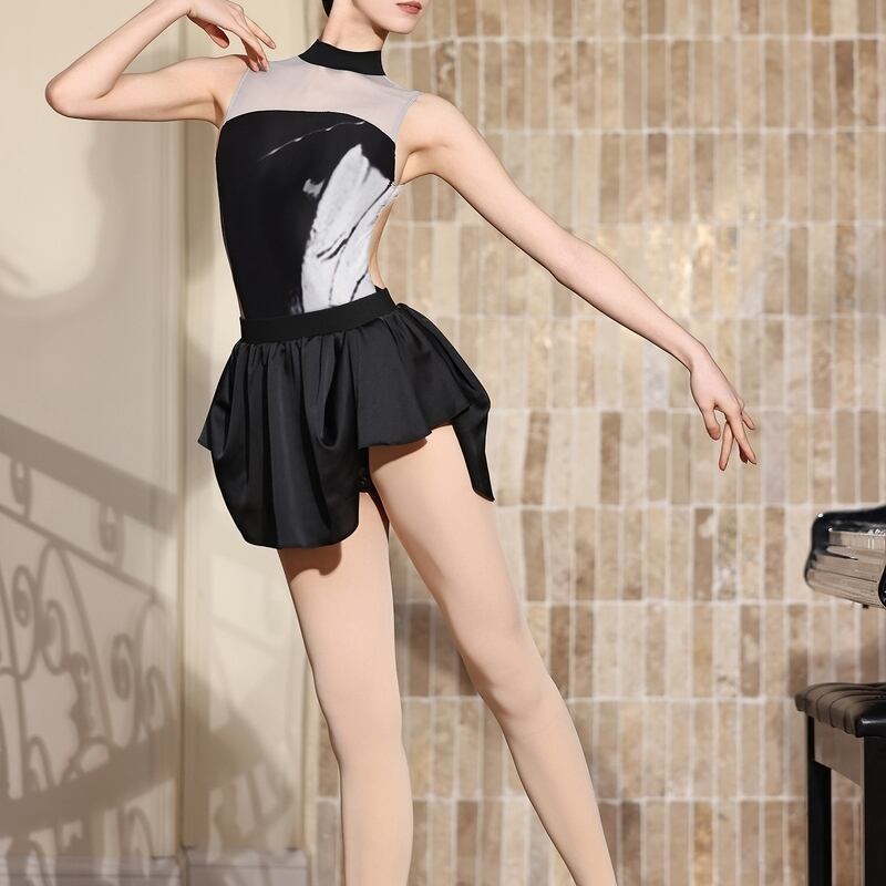 バックオープン幾何学パターンレオタード A0156 | 大人のバレエ