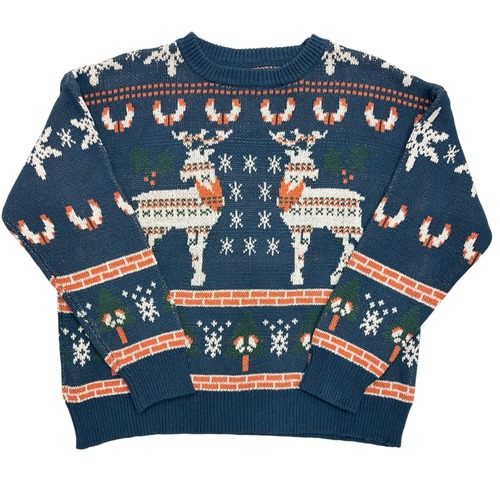 冬モチーフ柄ニット