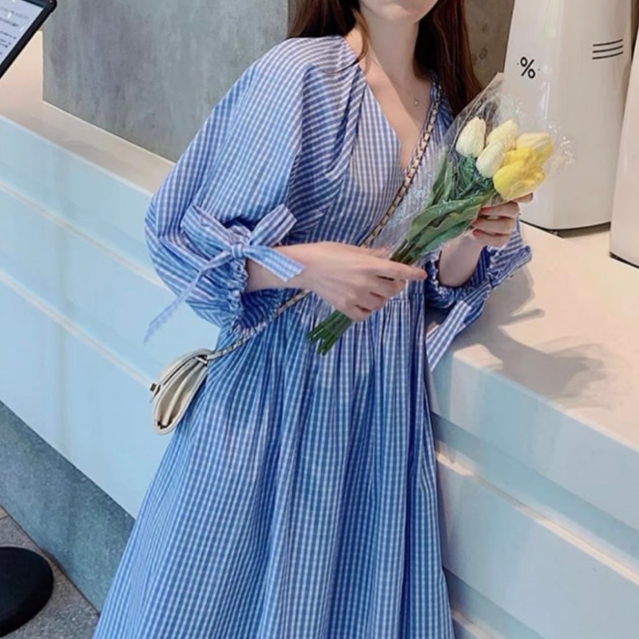 ギンガムチェック シャツ ワンピース