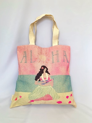ハワイ限定商品を安心の国内配送で!≪正規輸入品≫日本未発売品【Soha Living/ ソーハリビング】ウクレレガールトートバッグ
