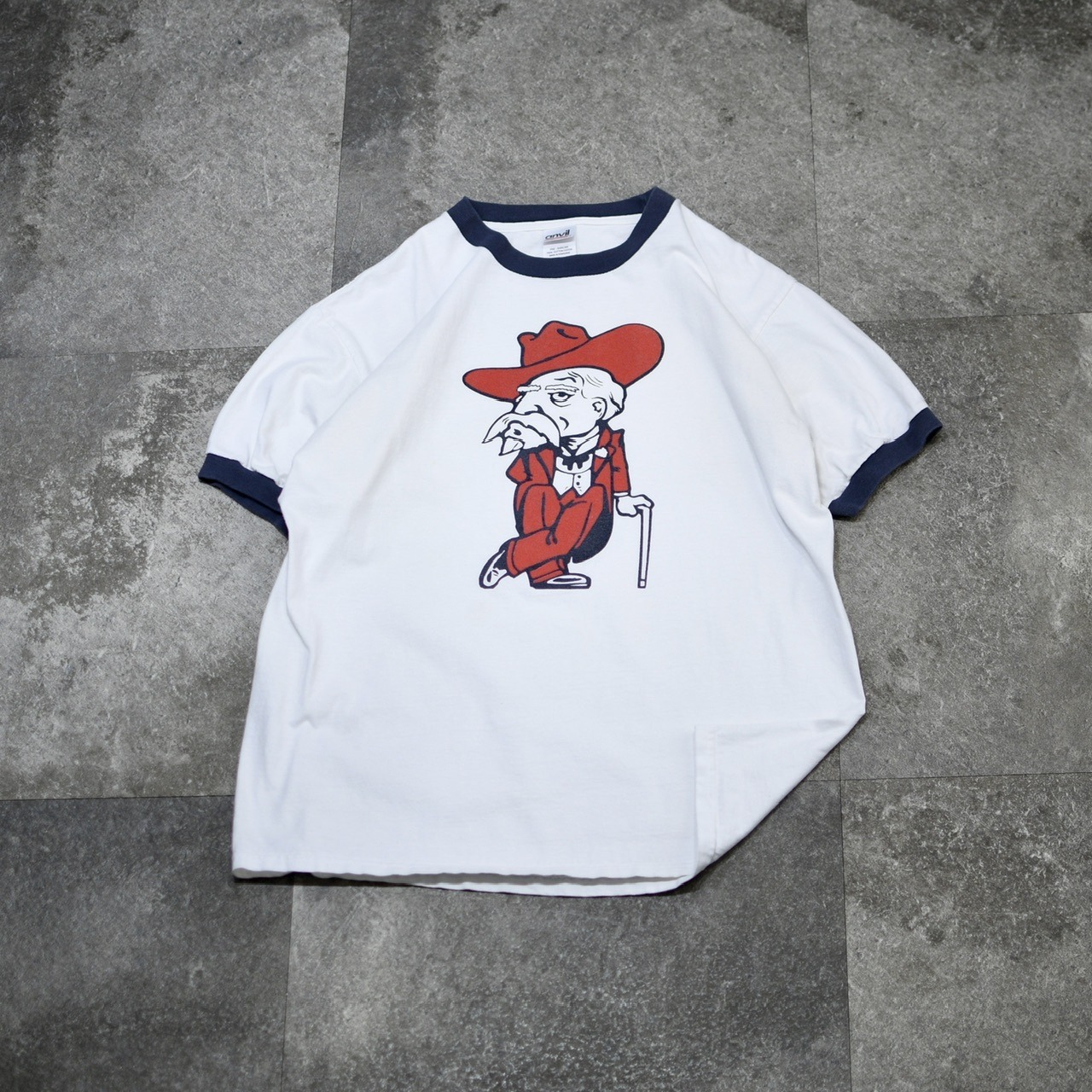 grandpa print ringer tee