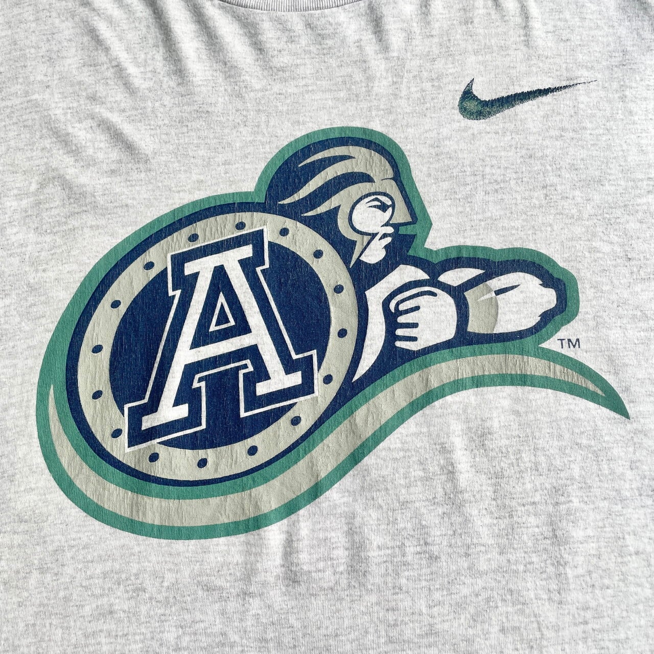 90年代 カナダ製 NIKE ナイキ 銀タグ CFL トロント・アルゴノーツ チームプリントTシャツ メンズL 古着 90s ヴィンテージ ビンテージ  霜降りグレー 灰色 両面プリント バックプリント スウォッシュ【Tシャツ】【FSS2308-30】 | cave 古着屋【公式】古着通販サイト