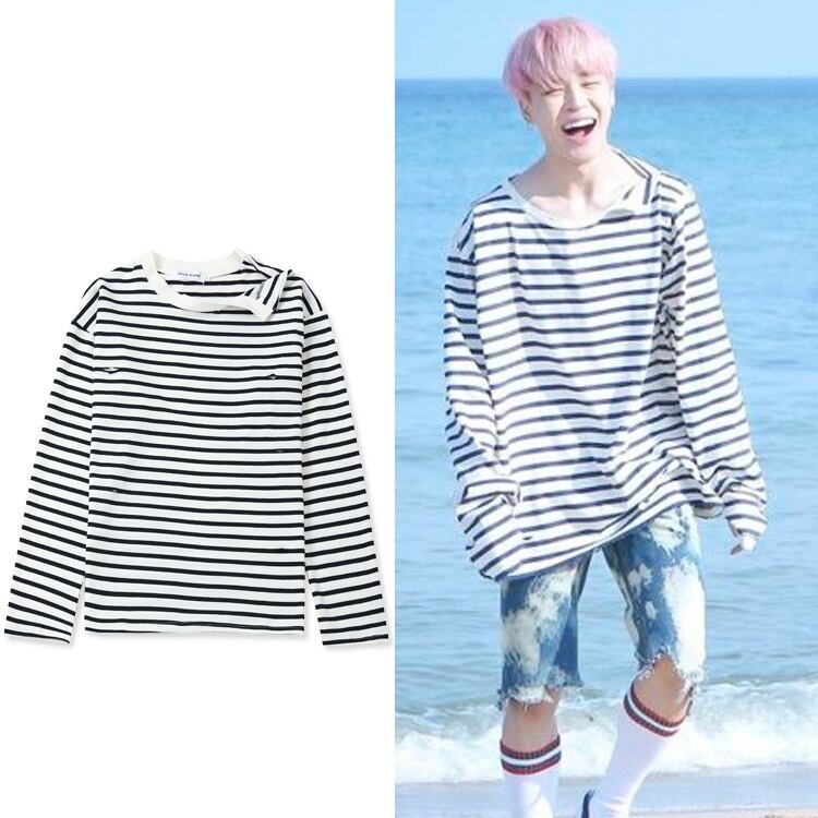 ジミレニアル　ボーダー長袖Tシャツ　ジミンパパ　新品未使用 防弾少年団(BTS) - 防弾少年団 ジミン着用同型 ボーダーシャツの通販