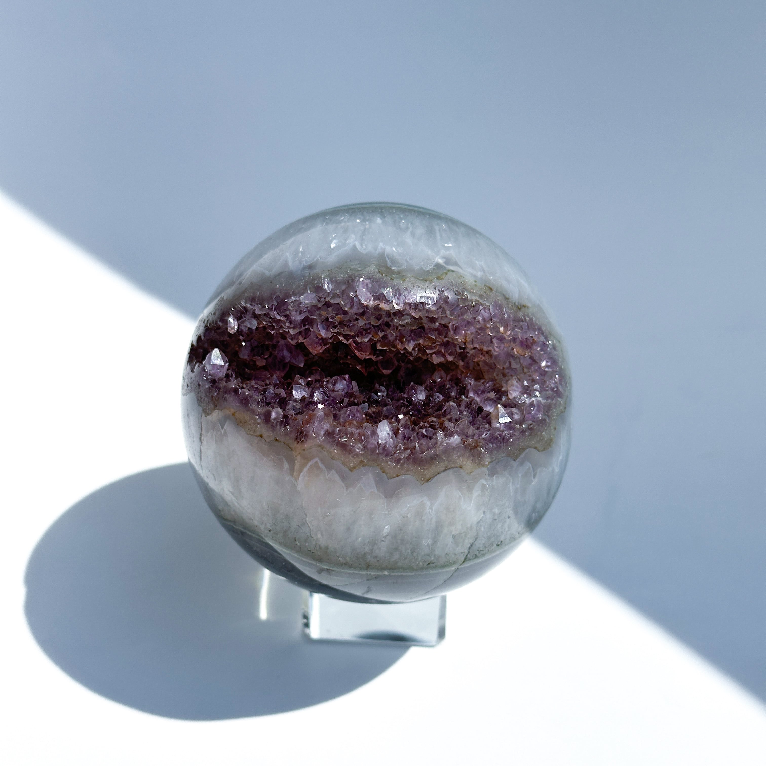 ウルグアイ産アゲート×アメジスト スフィア（丸玉）52◇Agate×Amethyst