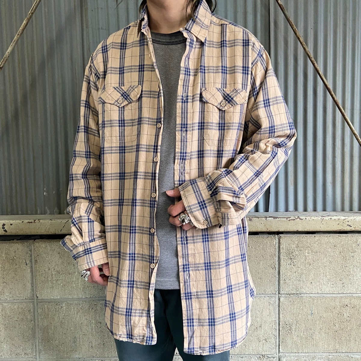 USA製 L.L.Bean エルエルビーン ネルシャツ 長袖 80s ヴィンテージ 