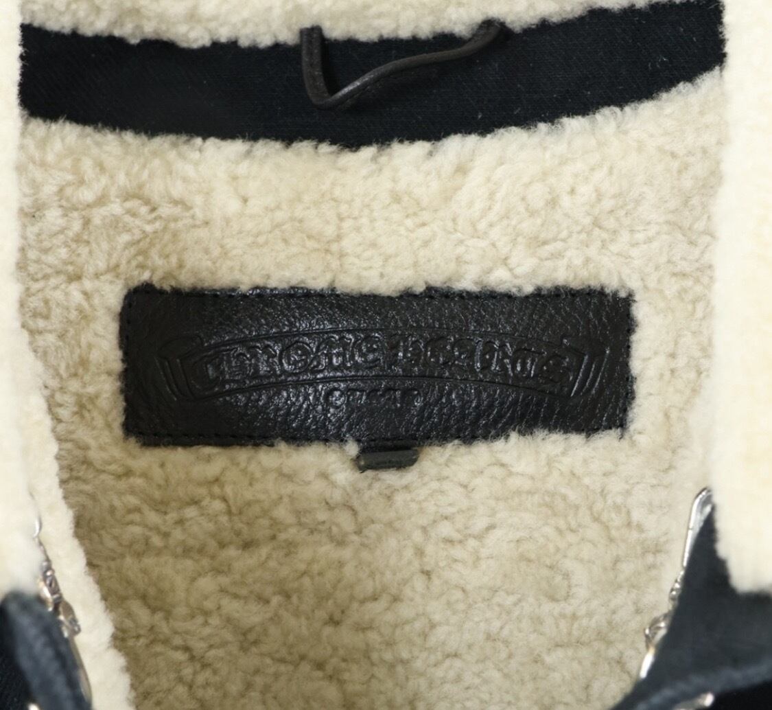 OFF-WHITE ボア ムートン　ジャケットオフホワイト　クロムハーツ CHROME HEARTS クロムハーツ MOTORBREATH ムートンライナー ボアデニム