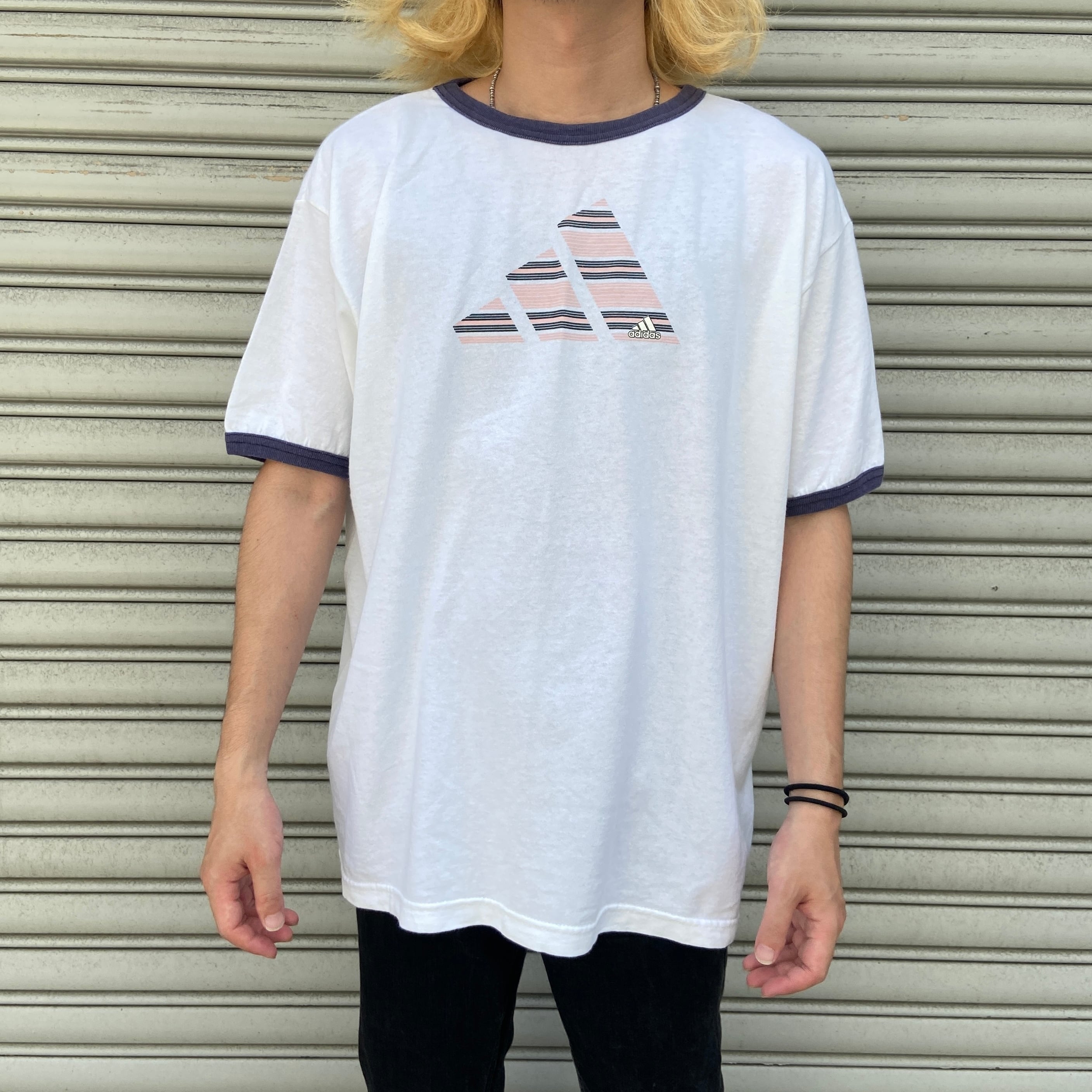 old stussy×adidas superstarプリントtシャツ