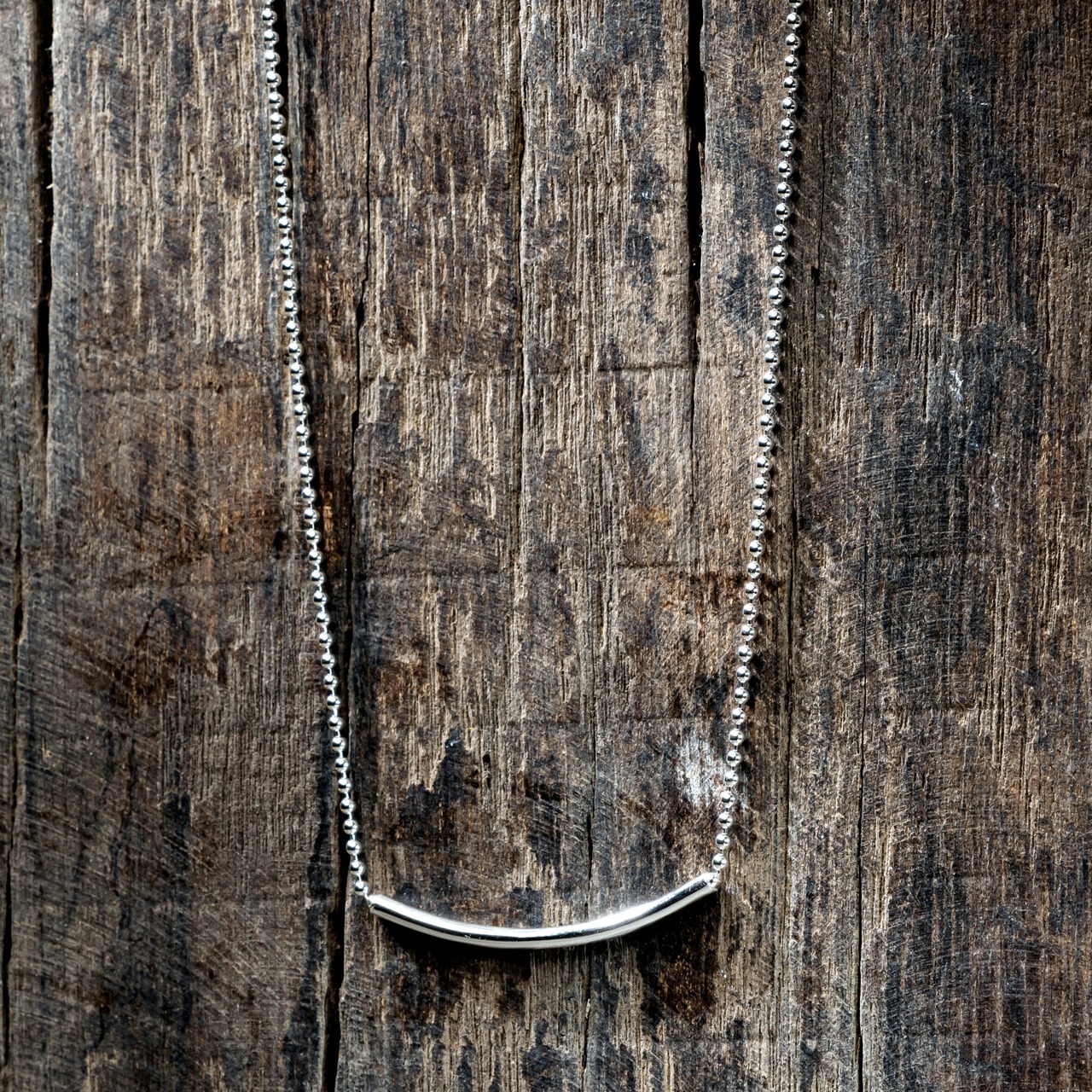 Bar & Ball Chain Necklace (45cm)