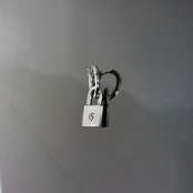 CROSS THIN HOOP with PADLOCK / クロスシンフープ ウィズ パドロック
