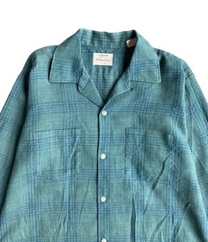 Vintage 60s L Rayon check shirt -ARROW-