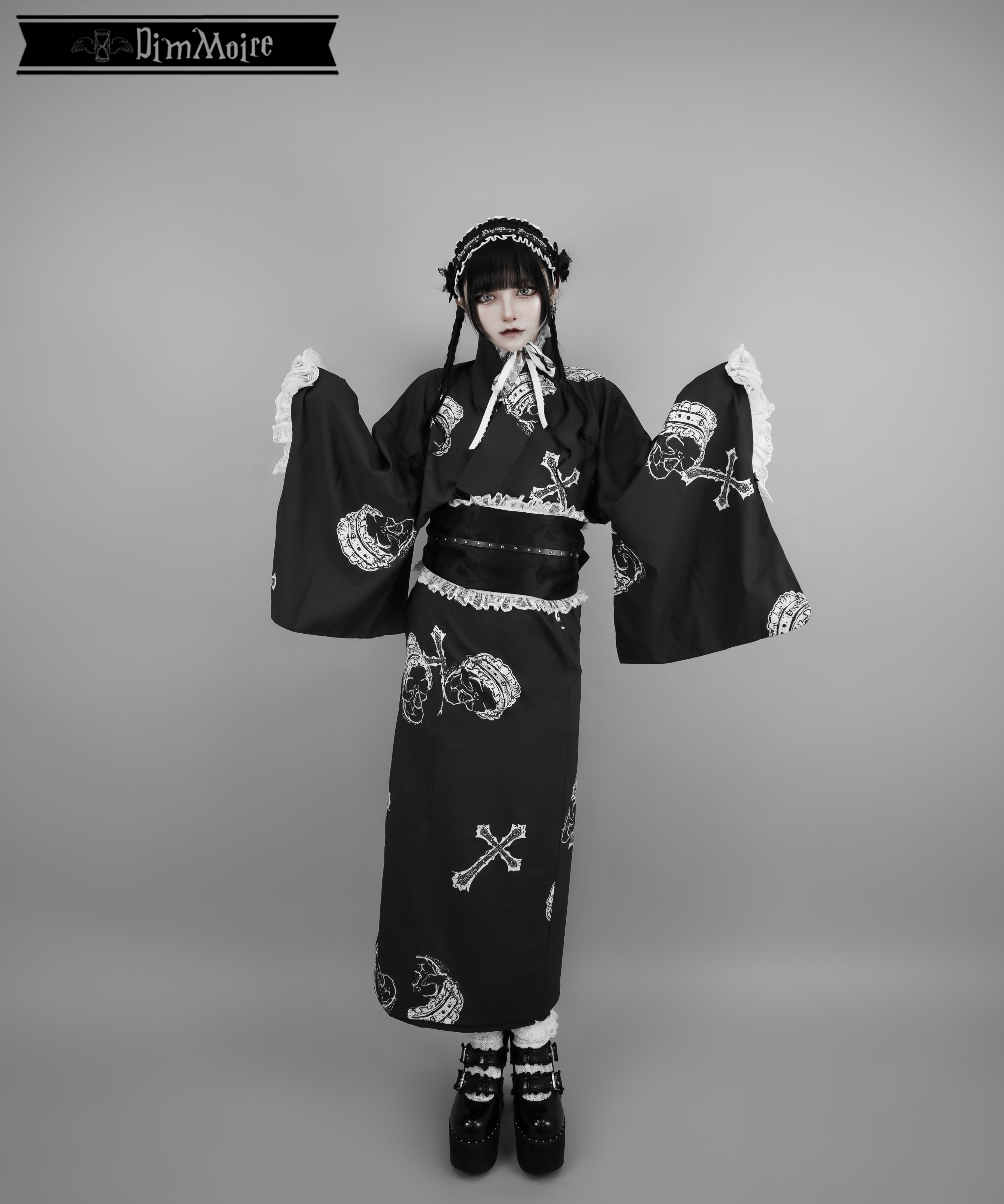 レフレム　総柄浴衣　黒 REFLEM（レフレム）の「『REFLEM/レフレム』総柄浴衣SET（浴衣）」 - WEAR