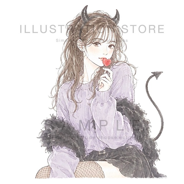 小悪魔な女性のイラスト素材