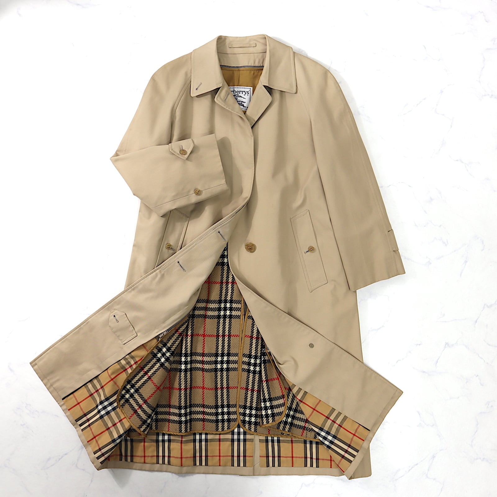 バーバリー Burberry コットン ノバチェック ステンカラーコート