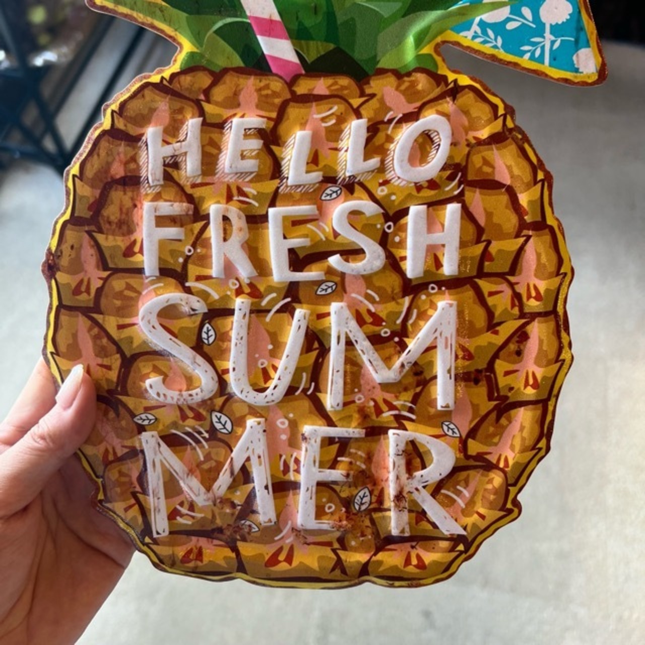 Antique Embossed Plate  Pineapple Summer　アンティークエンボスプレート　パイナップルサマー　pineapple　サマー　夏　パイナップル　プレート
