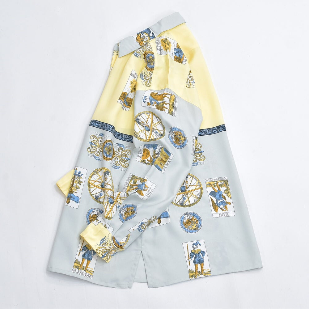 80s 日本製 Tokyo-blouse SPORTS 東京ブラウス SPORTS タロット柄