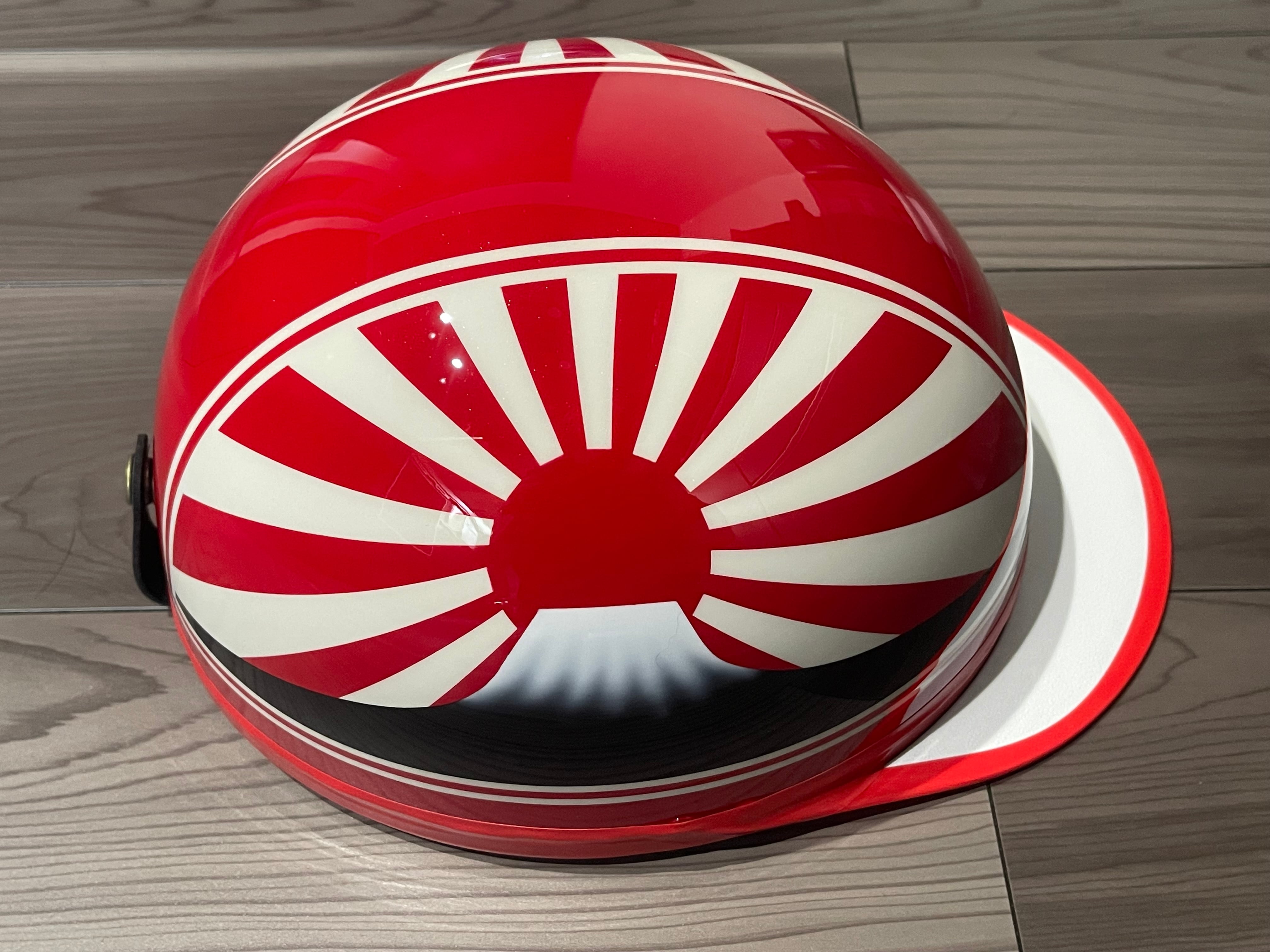 赤白 富士日章 コルク半 ヘルメット 旧車會 暴走族 アルフィン 三段