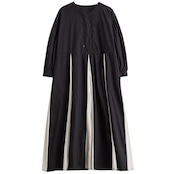 バイカラー プリーツ ロングワンピース 00068