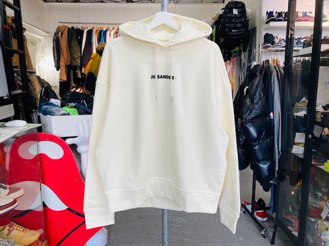 JIL SANDER + OVERSIZED HOODED SWEATSHIRT WHITE SMALL 05323