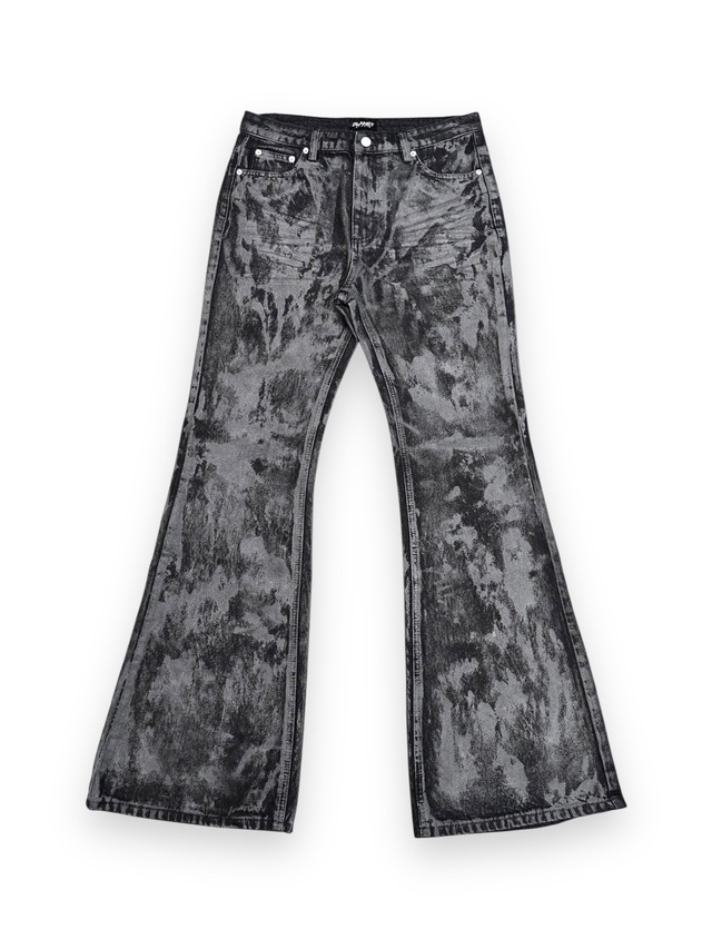 【PLANET STUDIO】Silver Coating Flare Denim Pants