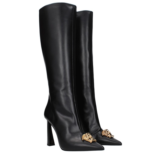 【新品】VERSACE ヴェルサーチェ レディース ブーツ レザー ブラック 10207341A020871B00V