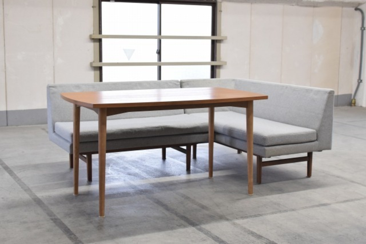 unico 「NORD」ダイニング3点セット ダイニングテーブル ベンチアーム バックレスト 椅子 チェア ソファ 北欧 ウニコ ノルド【中古家具/中古インテリア/USED家具ユーズド家具/リサイクル】