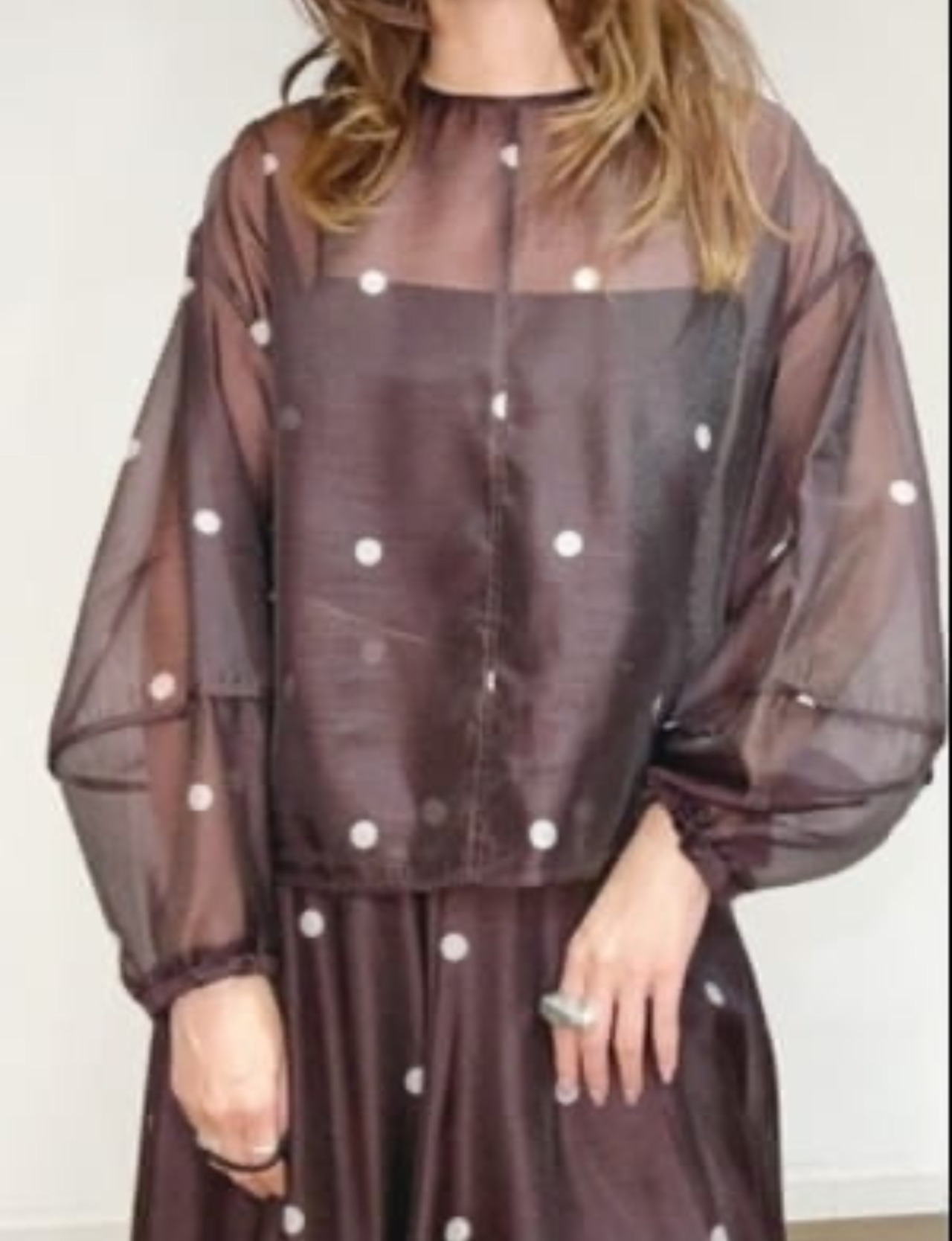 priority シアー水玉ブラウス　62020