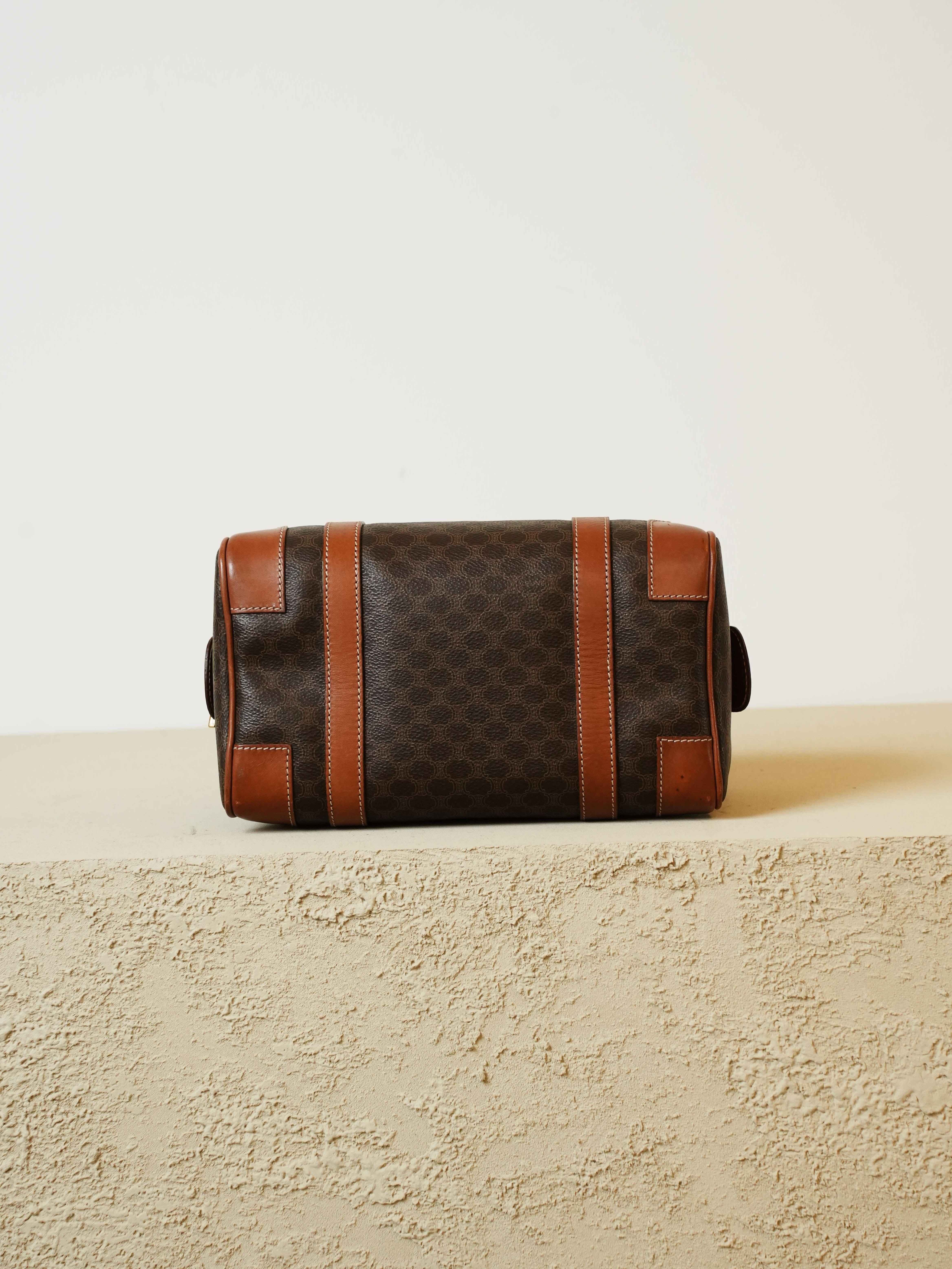 CELINE セリーヌ マカダム柄 ブラウン W26 ボストンバッグ | Raum Vintage