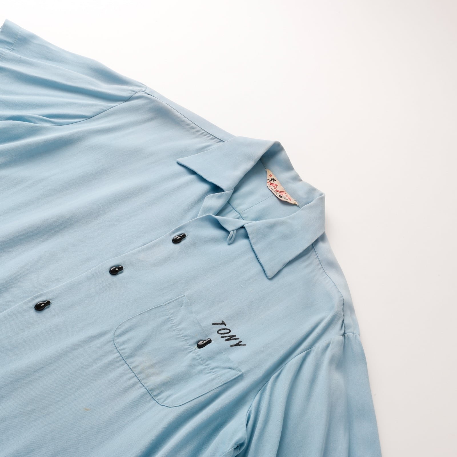 極美品】60s special Vintage rayon bowling shirt open collar shirt