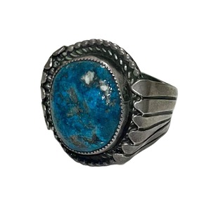 vintage 1980's navajo Myrone Tsrtty king man turquoise silver ring